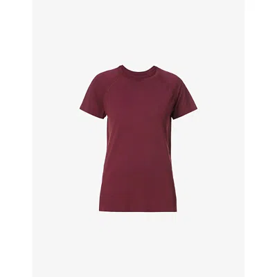 Sweaty Betty Womens Garnet Red Athlete Featherweight Relaxed-fit Woven T-shirt Xl In Burgundy