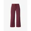 Sweaty Betty Womens Garnet Red Explorer Side-stripe Wide-leg High-rise Stretch-woven Trousers Xs In Purple