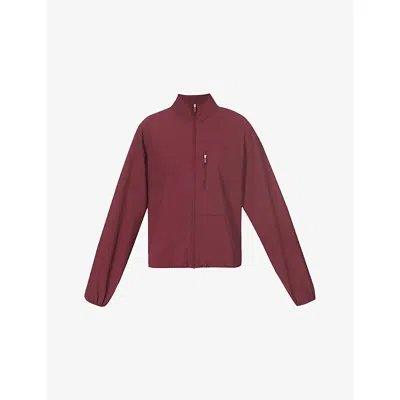 Sweaty Betty Womens Garnet Red Training Funnel-neck Stretch-woven Shell Jacket