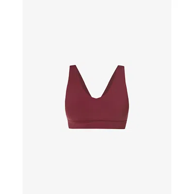 SWEATY BETTY WOMENS GARNET RED ULTIMATE STUDIO VOOP PERFORMANCE BRA XL