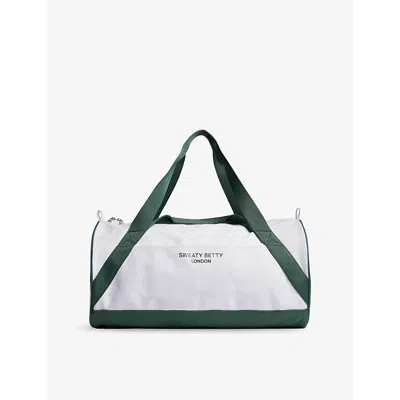 Sweaty Betty Womens Branded Shoulder-strap Cotton-canvas Duffle Bag Glade Green