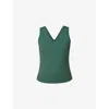 Sweaty Betty Womens Gaia V-neck Stretch-woven Vest Top Glade Green Marl Xxs In Glade Green Marl