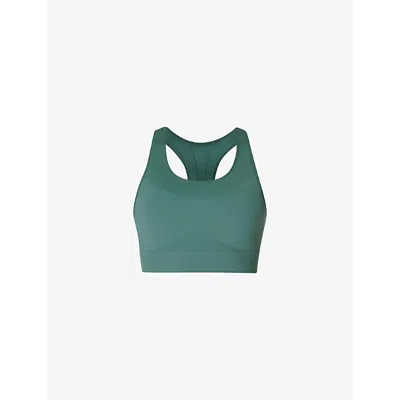 Sweaty Betty Womens  Stamina Seamless Stretch-woven Sports Bra In Glade Green