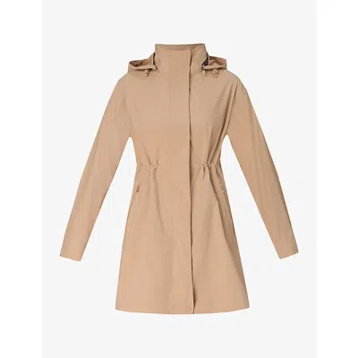 Sweaty Betty Womens Guide Waterproof Parka Woven Jacket Golden Beige Xxs In Brown