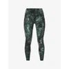 Sweaty Betty Womens Green Firefly Print Power Graphic-print High-rise Stretch-jersey Leggings Xs