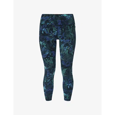Sweaty Betty Womens Green Forest Print Power 7/8 Stretch-woven Workout Leggings
