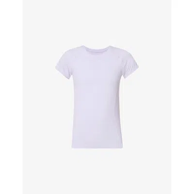 Sweaty Betty Womens Heather Purple Athlete Seamless Workout Stretch-woven T-shirt Xxs In White