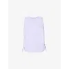 Sweaty Betty Womens Soft Flow Studio Side-ruched Stretch-woven Tank Top Heather Purple Xl In Purple