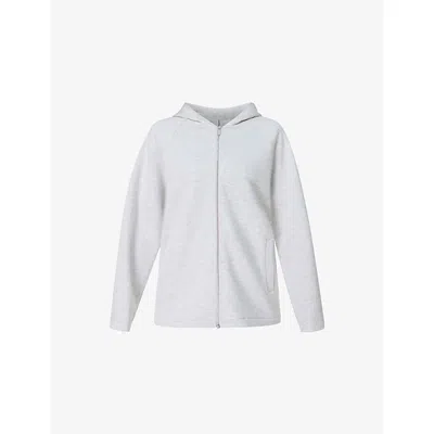 Sweaty Betty Womens Wind Down Zip-up Jersey Hoody Ice Grey Marl Xl