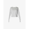 Sweaty Betty Womens After Class Crop Cotton And Modal-blend Sweatshirt Light Grey Marl In Light Grey Marl