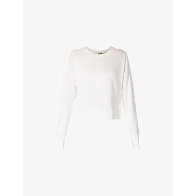 Sweaty Betty Womens After Class Cropped Stretch-woven Jumper Lily White