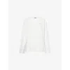 Sweaty Betty Womens Lily White Logo-print Long-sleeve Cotton-jersey T-shirt In Lily White