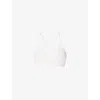 Sweaty Betty Womens  Soft Ribbed Racerback Stretch-woven Bra In Lily White