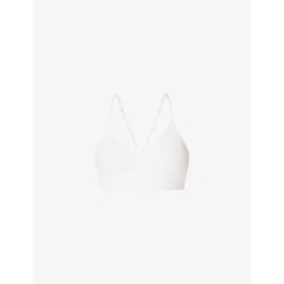 Sweaty Betty Womens  Soft Ribbed Racerback Stretch-woven Bra In Lily White