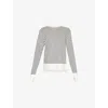 Sweaty Betty Womens Lily White Stripe After Class Longline Jersey Sweatshirt Xxs In Lily White Stripe