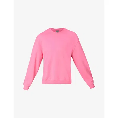 Sweaty Betty Womens Lollipop Pink After Class Crop Cotton And Modal-blend Sweatshirt