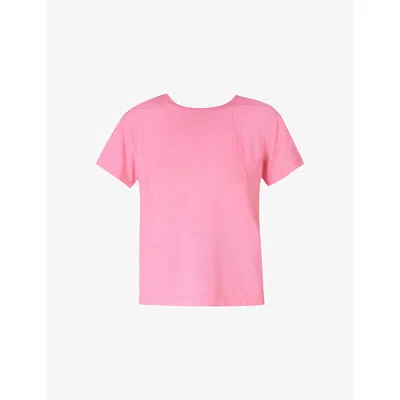 Sweaty Betty Womens Lollipop Pink Soft Flow Studio Strappy-back Stretch-jersey T-shirt