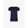Sweaty Betty Womens Navy Blue Athlete Seamless Workout Stretch-woven T-shirt