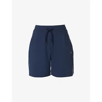 Sweaty Betty Womens Navy Blue Explorer 5.5in Stretch-woven Cycling Shorts Xxs