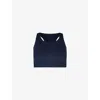Sweaty Betty Womens Stamina Seamless Stretch-woven Sports Bra Navy Blue Xl In Blue