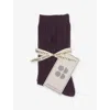 Sweaty Betty Womens Cosy Logo-embroidered Knitted Wool And Cashmere-blend Socks Neptune Purple In Black