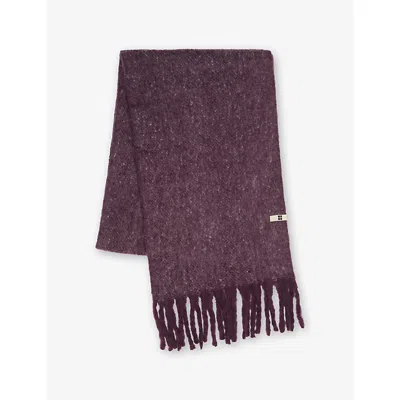 Sweaty Betty Womens Neptune Purple Soft Cloud Wool-blend Tassel Scarf