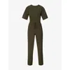 Sweaty Betty Womens Nori Green Explorer Short-sleeve Jersey Jumpsuit Xxs In Multi
