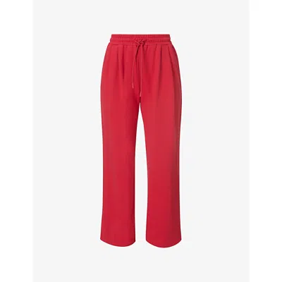 Sweaty Betty Womens Pepper Red Revive Wide-leg Cotton-blend Jogging Bottoms