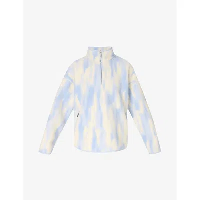 Sweaty Betty Womens Plush Half-zip Fleece Jacket Blue Waterfall