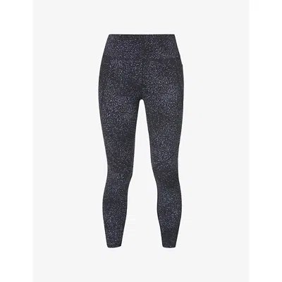 SWEATY BETTY WOMENS BLACK REFLECTIVE POWER 7/8 HIGH-RISE LEGGINGS