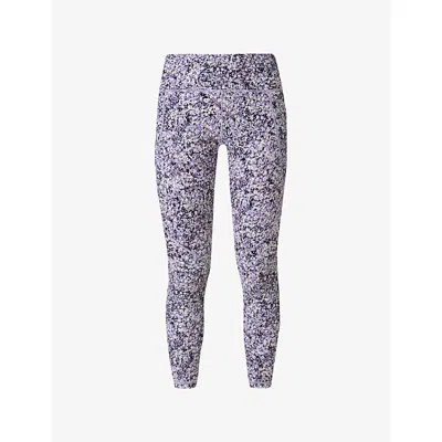 Sweaty Betty Womens Purple Meadow Print Power Graphic-print High-rise Stretch-jersey Workout Leggings