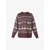 Sweaty Betty Womens Purple Sb Jacquard Fair Isle Jacquard-knit Wool-blend Jumper Xs In Multi