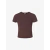 Sweaty Betty Womens Breathe Easy Recycled Polyester-blend T-shirt Midnight Cherry Xxl In Brown