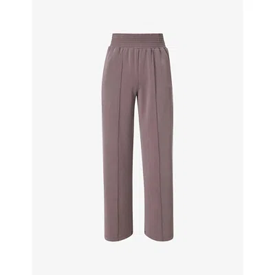 SWEATY BETTY WOMENS SABLE BROWN SAND WASH CLOUDWEIGHT TRACK JERSEY TROUSERS