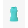 Sweaty Betty Womens Seaspr Rippblue Marl Athlete Crop Seamless Stretch-woven Gym Vest Top Xl