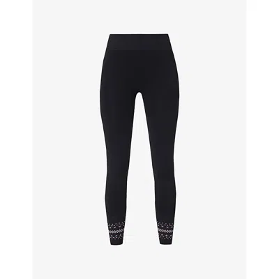 Sweaty Betty Womens Skifairisle Jacquard Fairisle Base Layer Leggings In Black