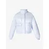 Sweaty Betty Shine Crop Puffer Jacket In Salt Blue