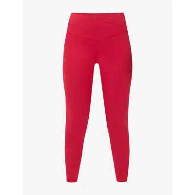 Sweaty Betty Womens  All Day Wrap Waist Woven Leggings In Crimsonred