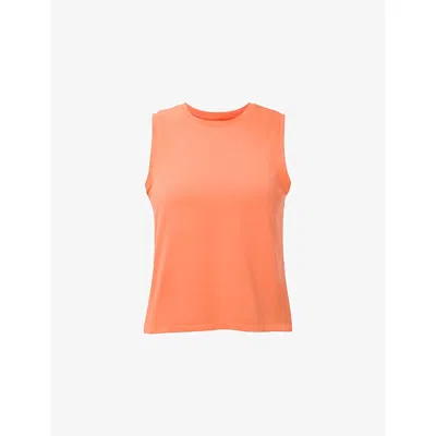 Sweaty Betty Womens Tuscanorange Athlete Featherweight Seamless Muscle Tank Top In Orange