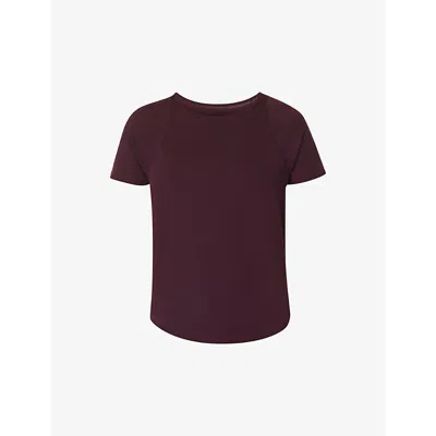 Sweaty Betty Womens Breathe Easy Recycled Polyester-blend T-shirt Midnight Cherry Xxl
