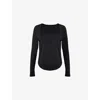 Sweaty Betty Womens Black Breathe Easy Running Long-sleeve Stretch-woven Top In Black