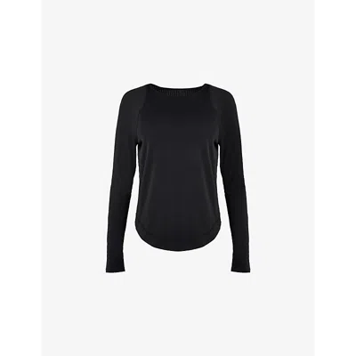 Sweaty Betty Womens Black Breathe Easy Running Long-sleeve Stretch-woven Top