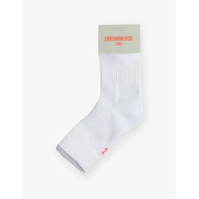 Sweaty Betty Womens  Crew Stretch-woven Running Socks Pack Of Two In White Fb