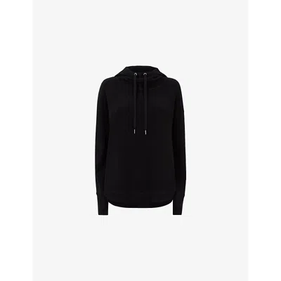 Sweaty Betty Womens Black Escape Luxe Fleece Jersey Hoody