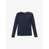 Sweaty Betty Womens Navy Blue Essential Long-sleeved Cotton And Viscose-blend T-shirt In Blue