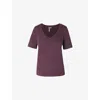 Sweaty Betty Womens Neptune Purple Essential V-neck Cotton And Viscose-blend T-shirt In Red