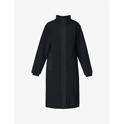 SWEATY BETTY WOMENS BLACK NAVIGATE FUNNEL-NECK SHERPA COAT