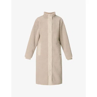 Sweaty Betty Womens Dusk Beige Navigate Sherpa Texture Coat In Nude