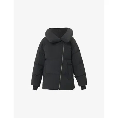 SWEATY BETTY WOMENS BLACK NIMBUS CLOUD FUNNEL-NECK SHELL-DOWN PUFFER JACKET