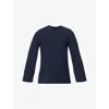 Sweaty Betty Womens Peaceful Ribbed Cotton-blend Sweatshirt Navy Blue Xxs In Navy Blue